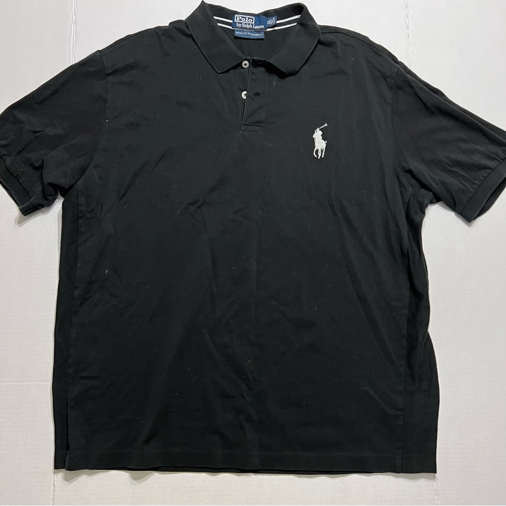 Polo Ralph Lauren Shirt Mens Extra Large Black White Pony Rugby Casual Preppy